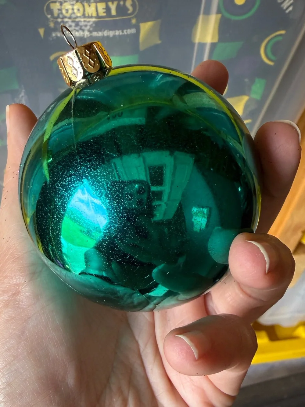 Vibrant Glitter & Shiny Holiday Ornaments - Purple, Teal, Blue, Gold